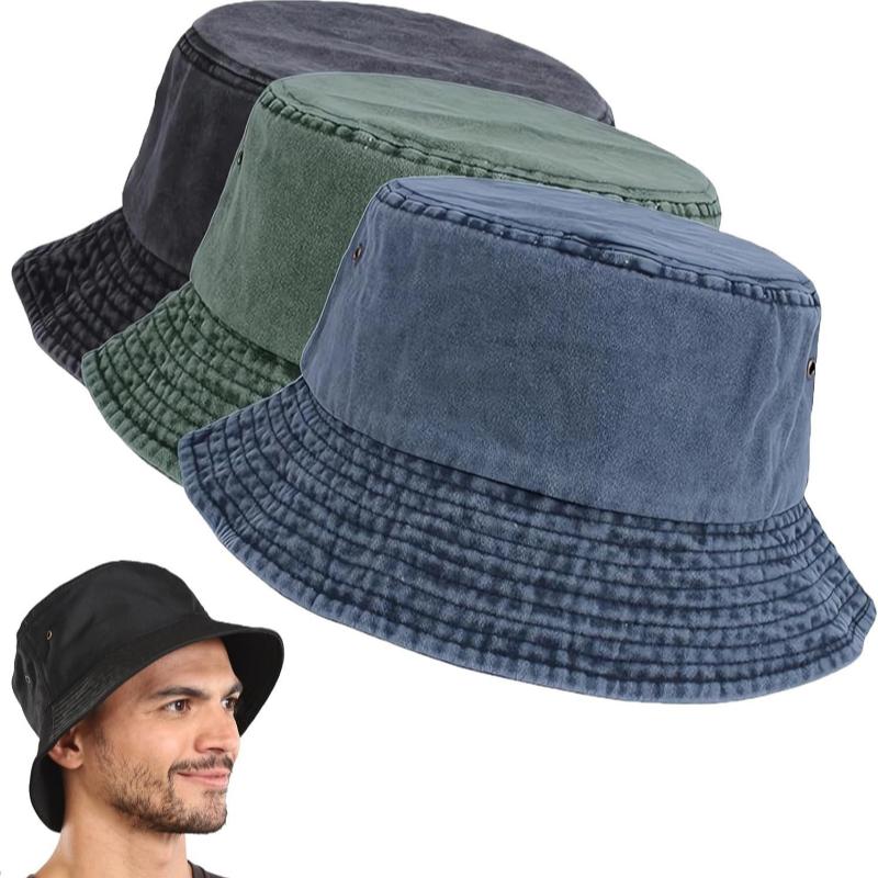 Retro Washed Fisherman Hat Simple Trendy Men and Women All-match Foldable Fashionable Cowboy Bucket Hat