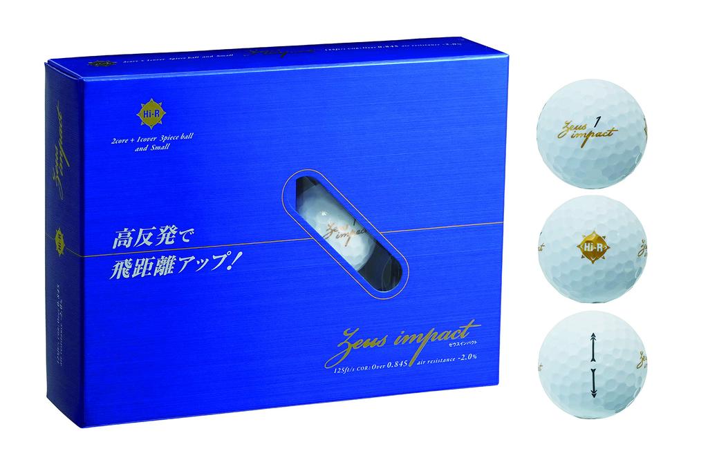 Kasco Golf Ball ZEUSIMPACT2 High Repulsion Golf Ball Dozen ZEUSIMPACT2 White Men's