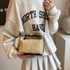 Chic Black And Khaki Pu Woven Shoulder Bag For Summer Beach Vacation Style