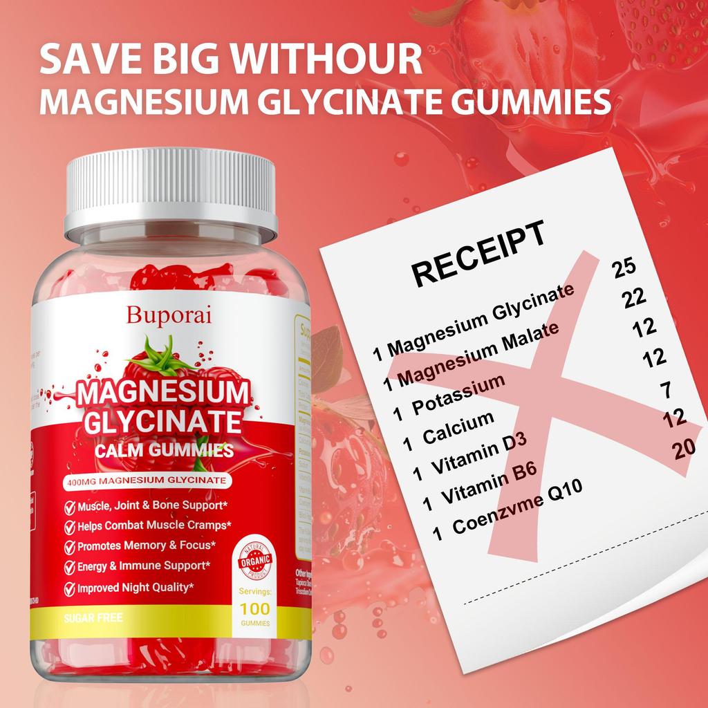 Magnesium Glycinate 400mg - for Sleep,Stress Relief,Bone Support,High Absorption