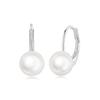 WOSTU 925 Sterling Silver Simple Pearl Huggies Earrings For Women French Style Pearl Hoop Earrings Elegant Jewelry Gift