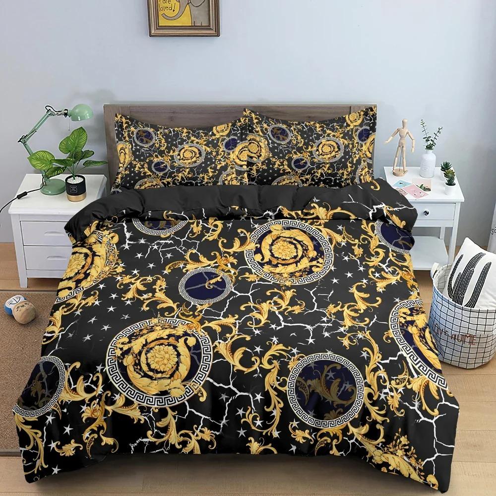 Комплект постельного белья с 3D-узором в виде цепочки, пододеяльник, покрывало для спальни, двуспальное, мягкое, с наволочкой