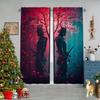2pcs- Classic samurai design printed curtains, pole bag curtains, home decoration, room decoration