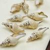 10Pcs, Natural Shell Conch Zinc Alloy Golden Edge Pendant Charms for DIY Necklace Accessories, Creative Jewelry Making, Bachelorette Party Favours