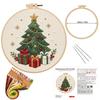Santa Claus Christmas Embroidery Kit Handmade DIY Embroidery Kit Cross Stitch Set  Indoor