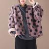 Women Vintage Jackets Solid Color Cotton Linen Coats Stand Button Patchwork Pockets Coats