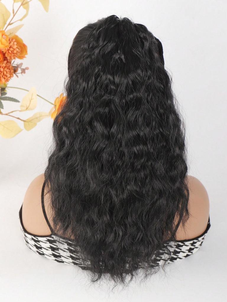 18-дюймовые накладные волосы на клипсах для хвостиков, многослойные волосы, пушистые, густые, волнистые, черные, мягкие, синтетические, для женщин