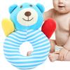 Hand‑Crank Plush Toy Educational Toddler Hand Rattle Puzzle Toy Appeasing Baby Gift(Blue