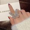 Sparkling Diamond Open Butterfly Ring - Elegant Women's Jewelry