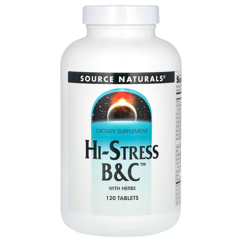 Source Naturals Hi-Stress B&C с травами, 120 таблеток