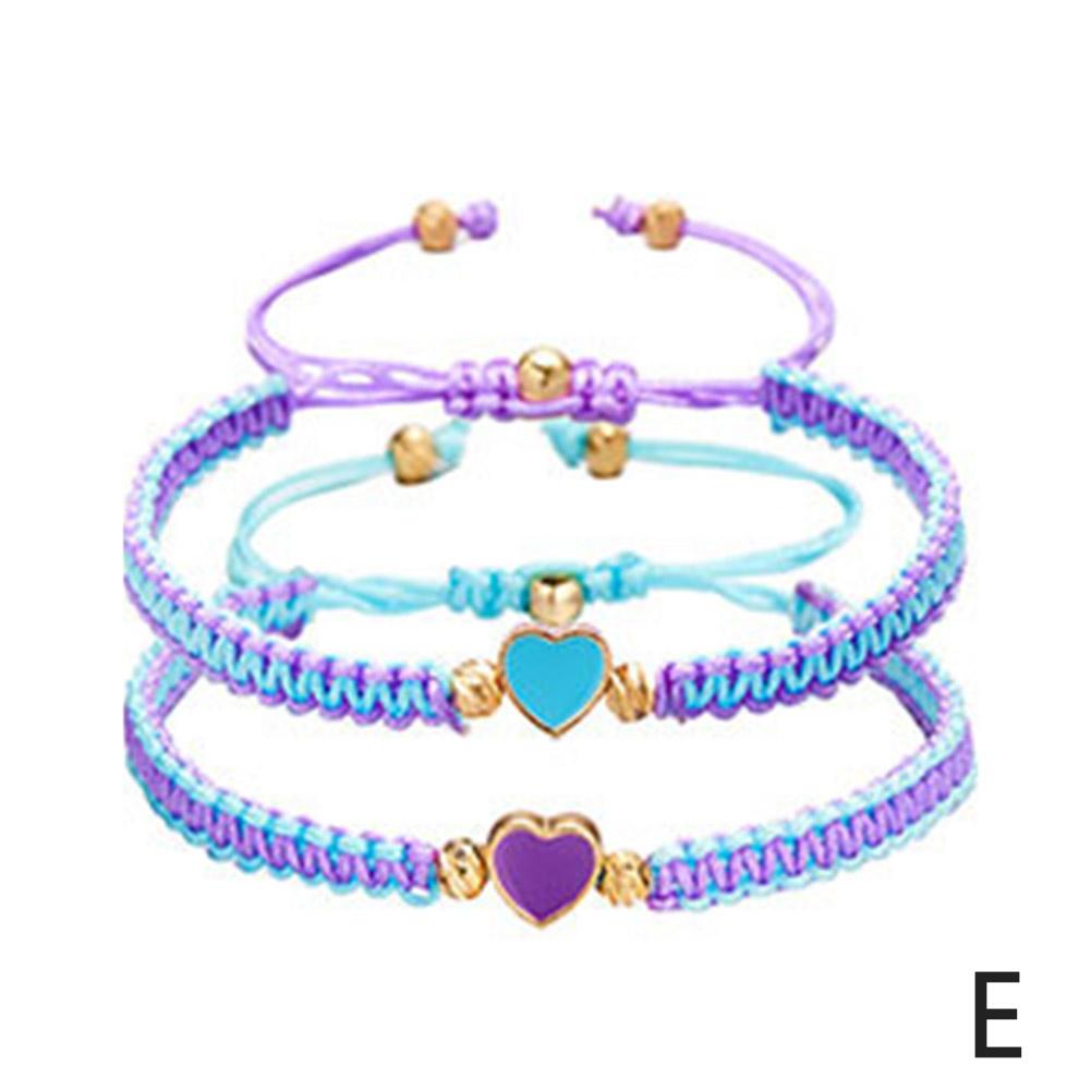 Парные браслеты из бисера с 2 сердечками для пар и лучших друзей, регулируемые плетеные браслеты-нити для подарков на День святого Валентина