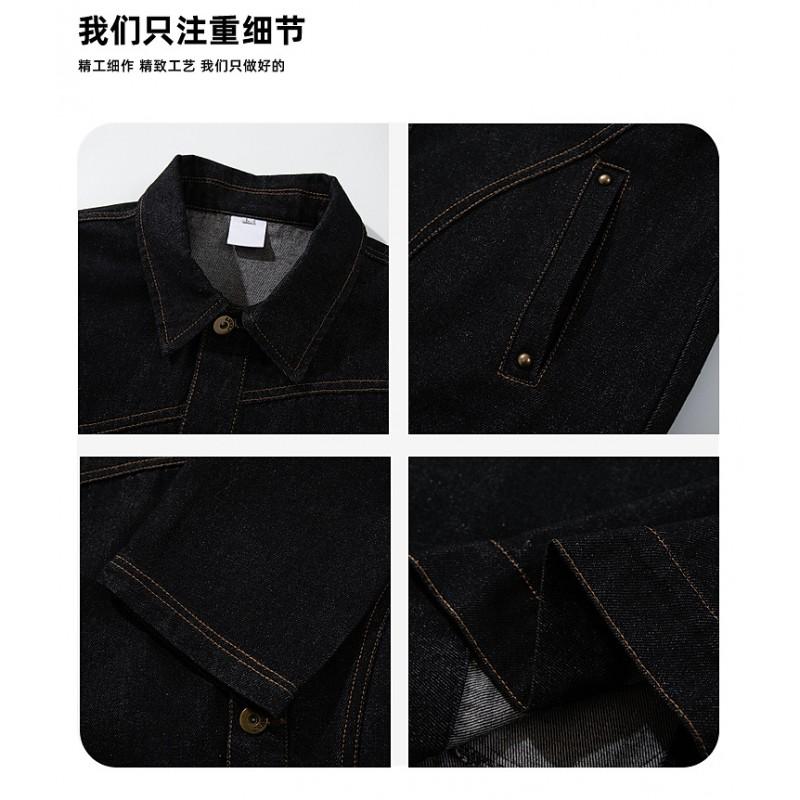 Classic Denim Jacket Men Women Relaxed Fit Straight Hem Casual Wear