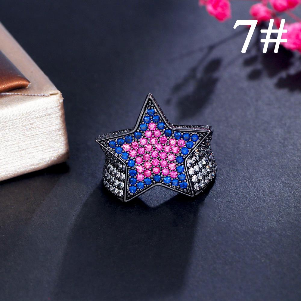 Ювелирные изделия CMM, роскошные большие массивные кольца с микро цирконием, эффектные кольца на палец с пентаграммой для женщин, вечерние ювелирные изделия, подарок