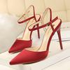 Women's Simple Thin Heel High Heel Silk Sexy One Line Sandals
