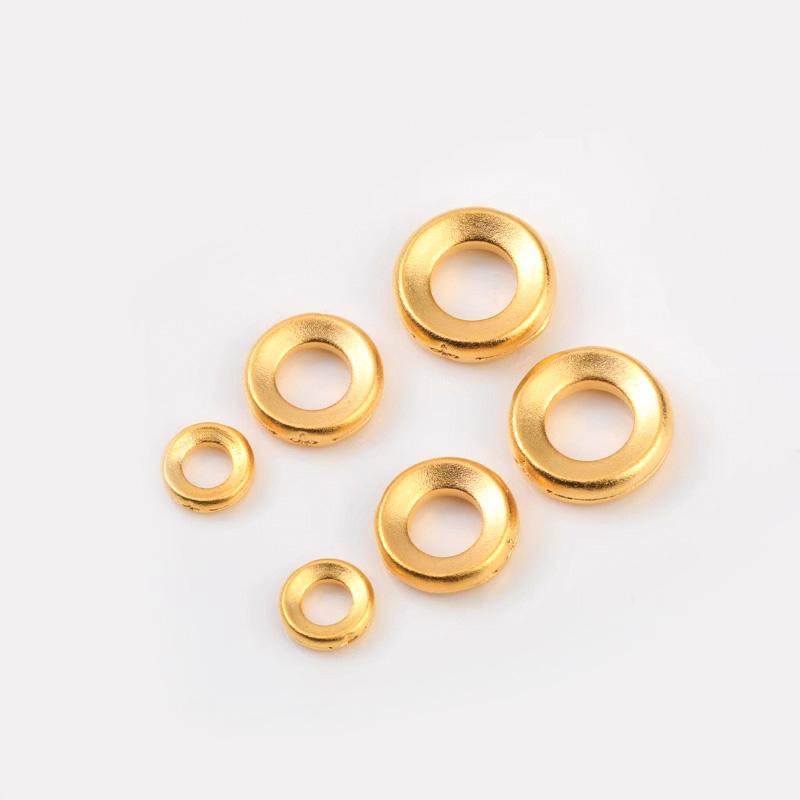 Matte Gold Spacer Beads for Jewelry Making, Anti-wear Donut Beads for Bracelet Necklace, Vintage Jewelry Findings