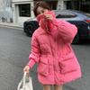 Женский пуховик средней и длинной длины с отворотами из овечьего пуха 2024 года, модное зимнее тонкое теплое маленькое пальто прилив