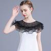 Women Party Mesh Cape Lace Shawl Fake Collar Shrug Wraps Ruffle Hollow Out Dresses Elegant Lady