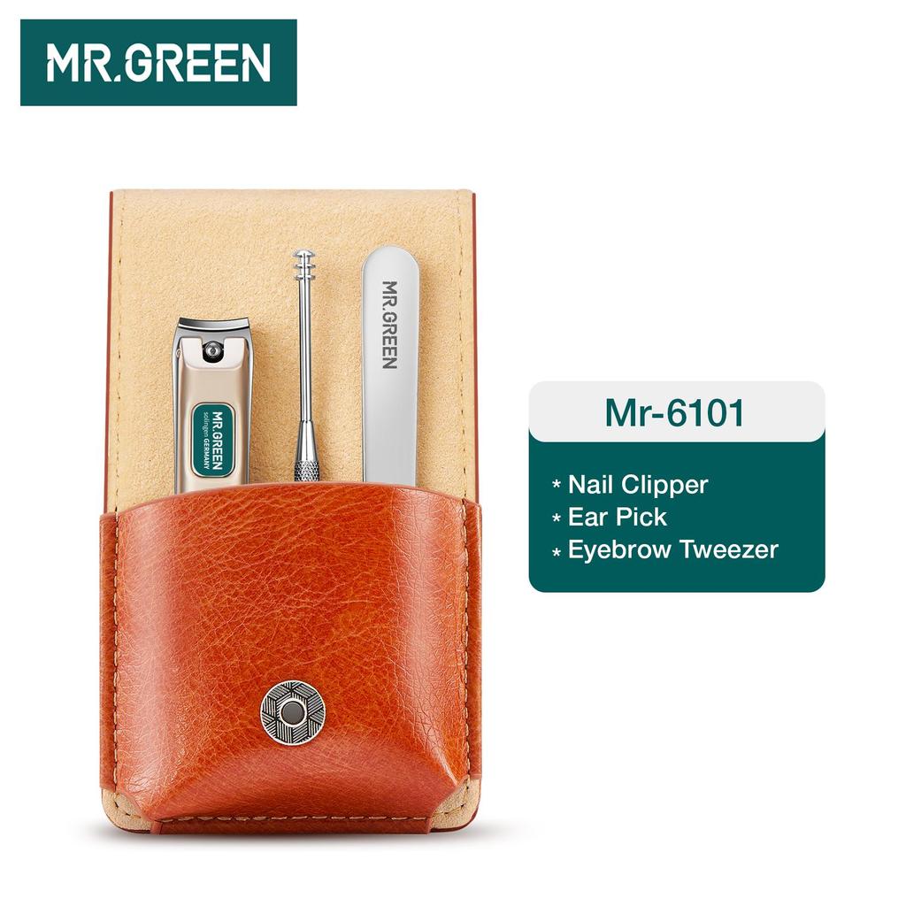 MR.GREEN Portable Manicure Set Pedicure Kit Stainless Steel Nail Clippers Tool Travel Grooming Case Gift Box Nail Scissors Set