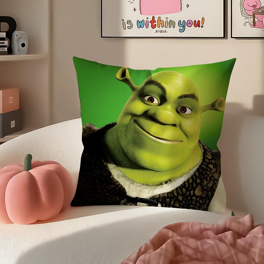 Hilarious Movie SShrek Cushion Cover Pillowcase Short Plush Invisible zipper Room Sofa Cushion Cover