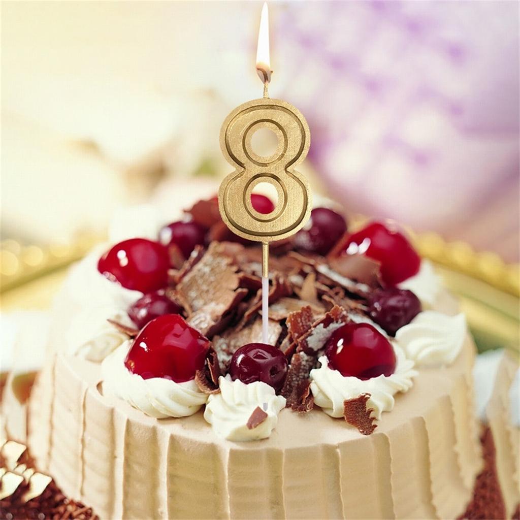 Gold Number Birthday Numeral Candles Number Cake Decor for Adults/Kids Party