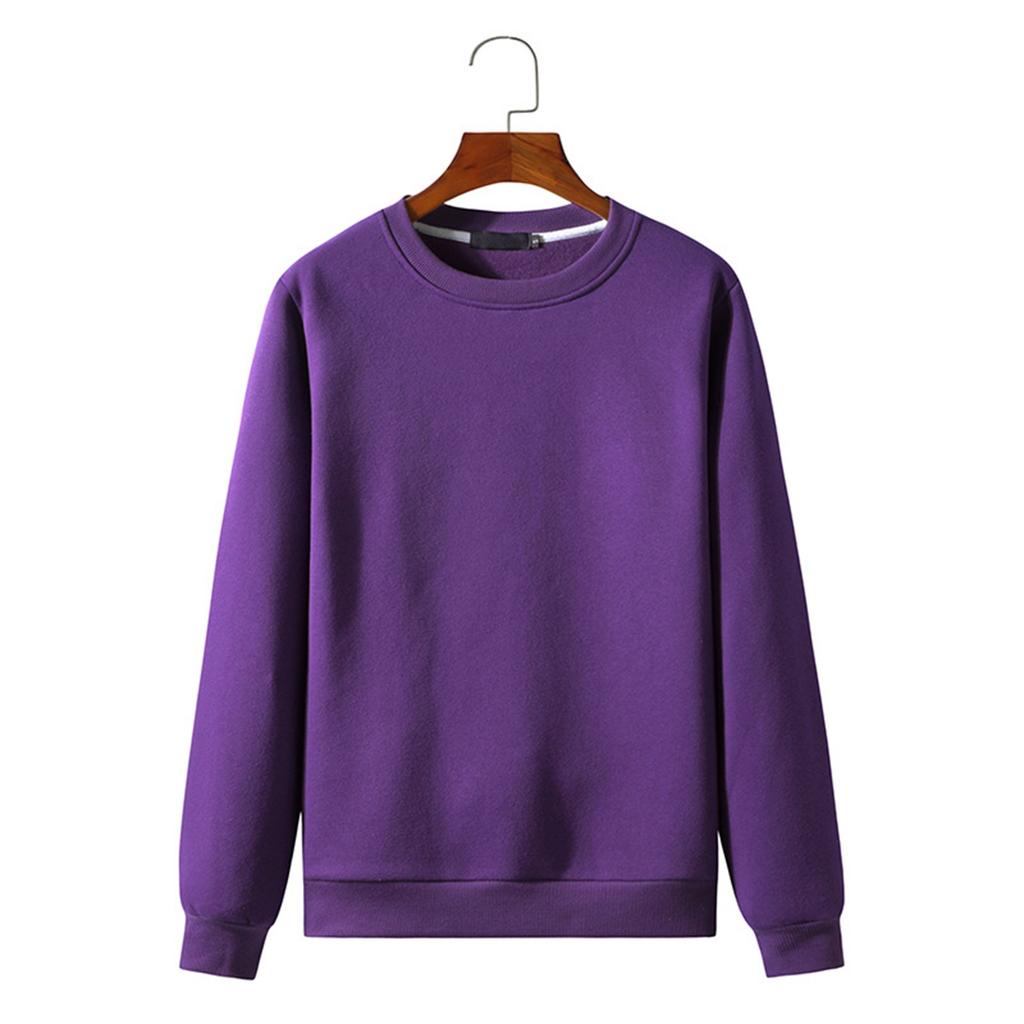 Мужской базовый цветной свитер с круглым вырезом, свободная повседневная молодежная толстовка с капюшоном
