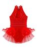 Kids Girls Ballet Jazz Dance Performance Ballerina Costume Sleeveless Fancy Skating Leotard Tulle Skirted Gymnastics Unitard
