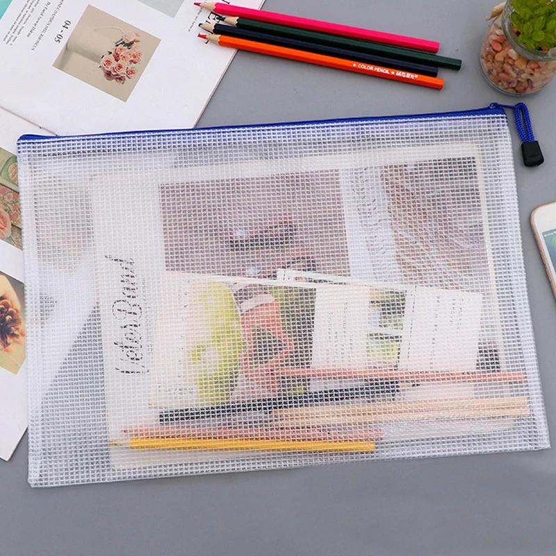 3 шт. A3/A4/A5 сетчатый мешок на молнии сумка для документов водонепроницаемая папка-файл на молнии школьные канцелярские принадлежности пенал сумки для хранения