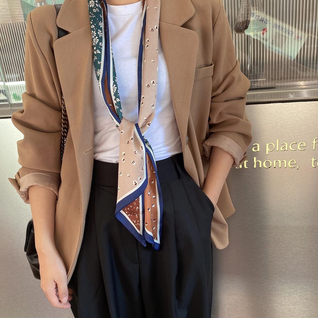 Весенне-летний атласный длинный шарф для женщин, солнцезащитная шаль, модный атласный длинный шарф для красоты, универсальный дорожный шарф