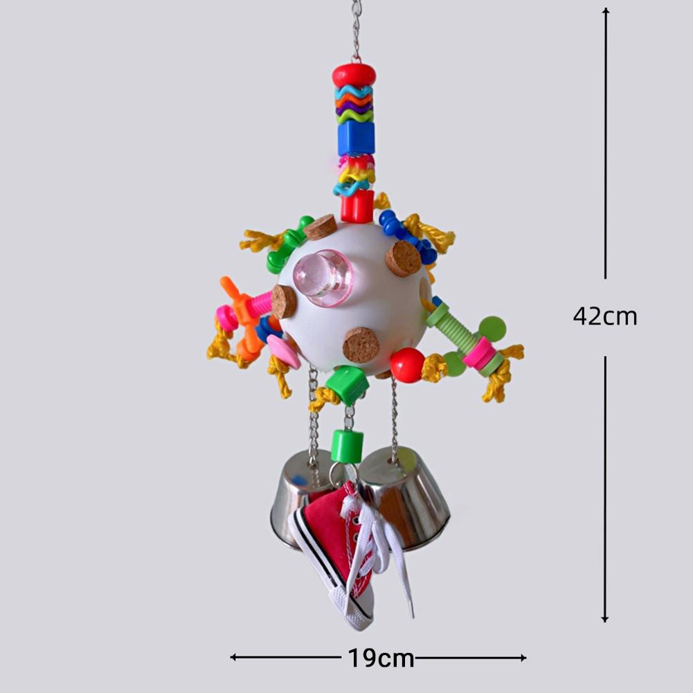 1 шт. Игрушка-погрызушка для попугая, Игрушка-погрызушка для птиц, Товары для питомцев, Разноцветный мяч, Игрушка для погрызушек и добывания корма для африканского серого мини