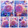 DIY 5D Diamond Painting Crystal Rose Cross Embroidery Set Full Round Square Diamond Embroidery Rose Mosaic  Picture Decoration