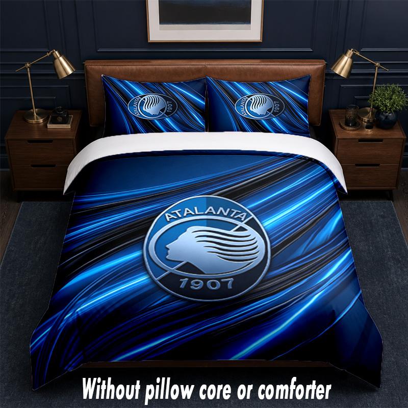 Atalanta FC Design Bed Bedding Set 1 Duvet Cover + 2 Pillowcases Soft Breathable Household Bed Linens