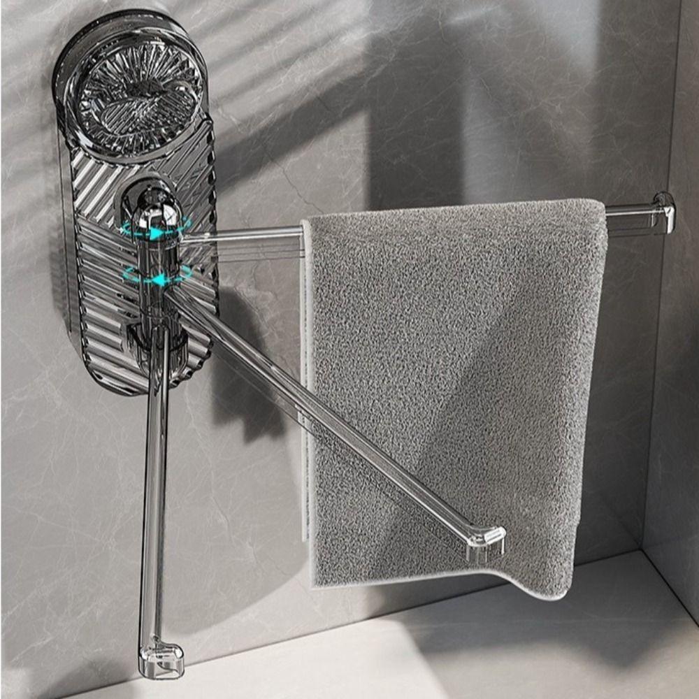 180°Rotating Suction Cup Towel Rack Multi-pole Toilet Towel Rod Clothes Hanger  for Kitchen