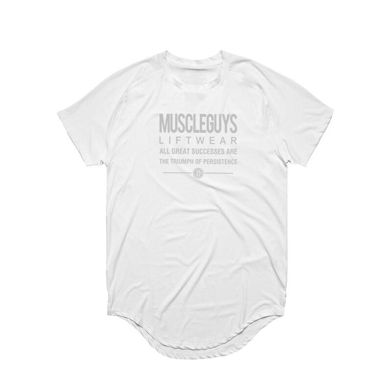 Muscleguys New Trend Фитнес-футболка с принтом и короткими рукавами Тренировочная одежда для бега Бодибилдинг Мужские спортивные топы Удобные и сухие