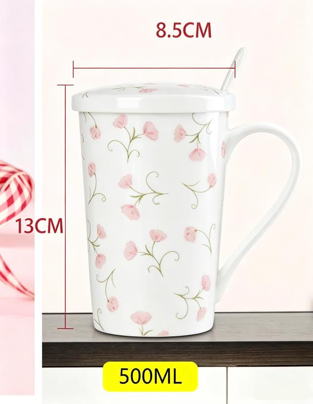 500ML. термокружка из тонкого костяного фарфора, глиняная и керамическая кофейная кружка, многоразовая кружка для полоскания рта и напитков, персонализированные подарки - посуда