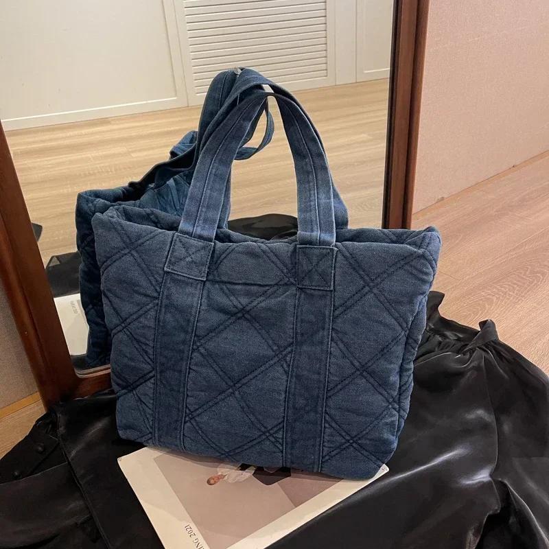 Твердые джинсовые женские сумки большой вместимости, высококачественные повседневные сумки на ремне с застежкой-молнией, повседневные сумки для женщин