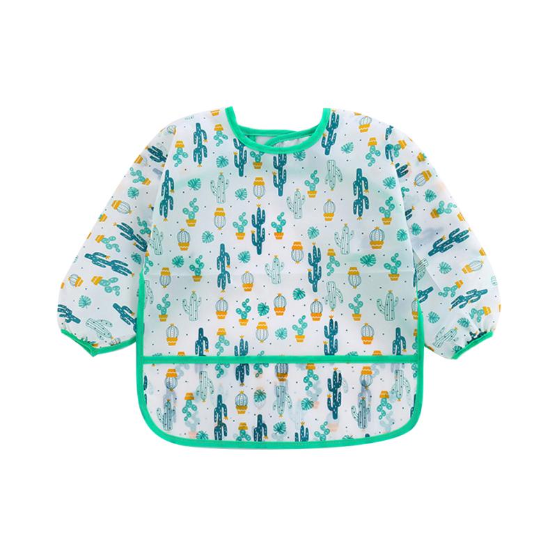 Baby Bibs Waterproof Long Sleeve Apron Cartoon Printing Baby Smock Bib For Eating Painting