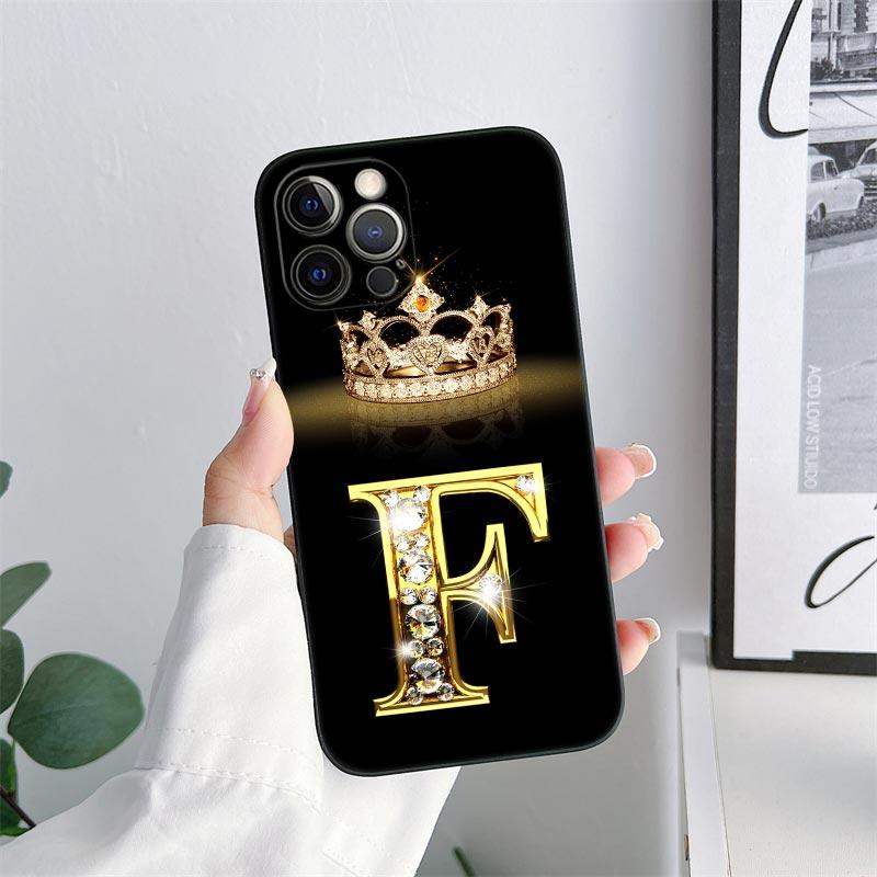 Первоначальная буква E M J F K L H I Чехол для телефона iPhone 11 15 16 Pro Max Чехол Coque 14 Plus 13 Pro 12 11 X XS 16 7 8 Мягкий чехол из ТПУ