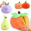 Cartoon High Quality Golden Sable Plush Fruit Doll Persimmon Orange Pumpkin Blueberry Pear Plush Toy Home Decoration
