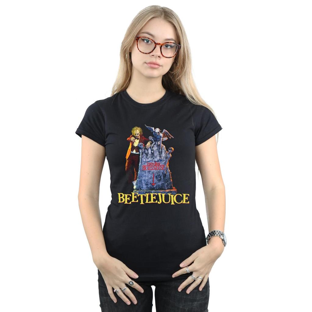 Beetlejuice Womens/Ladies Here Lies Cotton T-Shirt