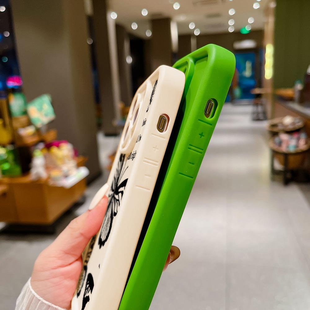 Черный противоударный силиконовый чехол с бабочкой для iPhone 11 15 Pro 14 16 12 13 Pro Max для iPhone 13 Мягкий чехол Funda