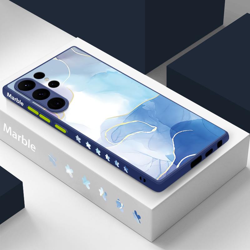 Для Samsung S24 S23 S22 Ultra S21 S20 FE A54 A52 A13 A34 5G чехол противоударный мраморный акриловый ПК гибридный чехол из ТПУ с мягким краем для телефона