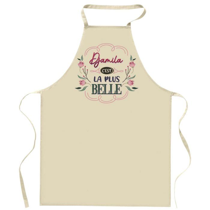 Tablier de cuisine - Djamila la plus belle - Impression Bretonne - Coton épais - Lavable 40°C
