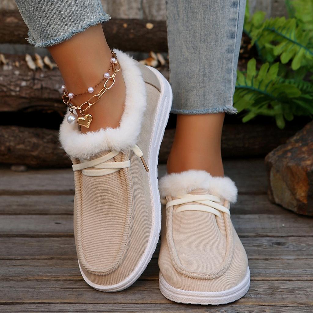 Женские ботинки Зимние Новые Толстая подошва Снежные ботинки Женские Плюс Бархат Утолщенные Волосатые Хлопковые туфли Женские Повседневные Принтованные Кроссовки