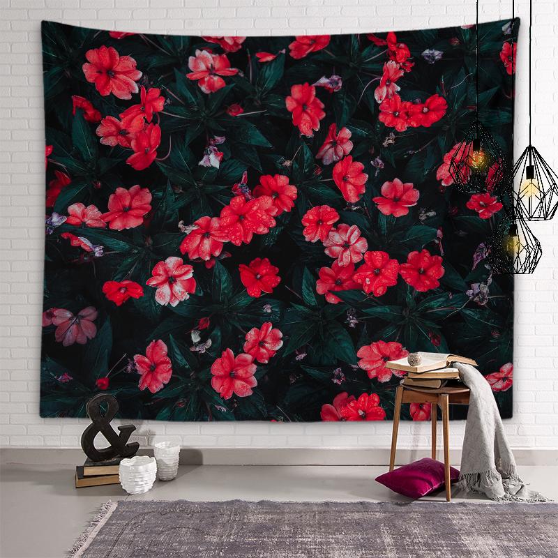 Sunset Flower Field View Tapestry Lotus Lavender Rose Flower Wall Art Tapestry Bedroom Dorm Room Aesthetics Home Decor