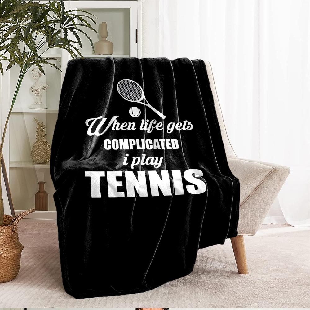 tennis Theme Printed Blanket - Perfect for Couch, Bed, Travel & Outdoor Use | Machine Washable, Cozy & Durable.