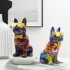 Transfer Glasses Dog Ornaments Home Entrance Office Desk Resin Craft Wine Cabinet Model Room Decoration