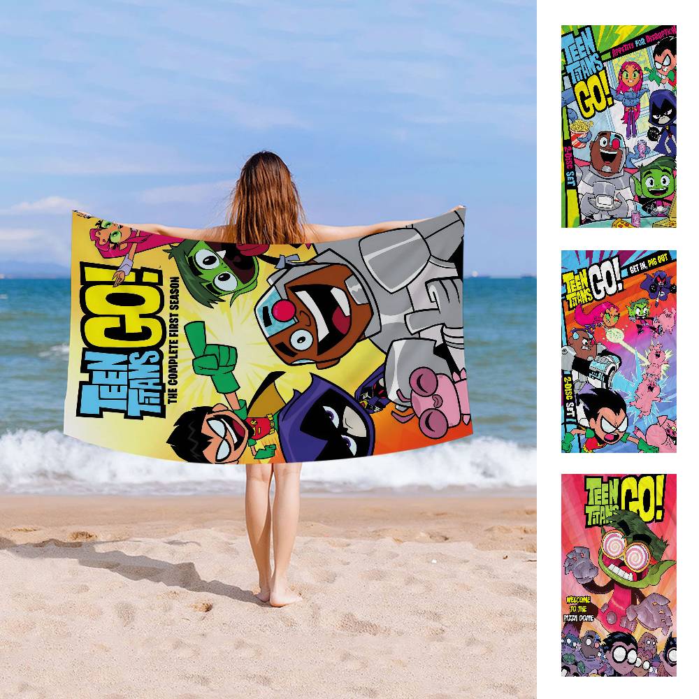 Постер Teen Titans Go Пляжное полотенце Цветные банные полотенца для девочки Микрофибра Быстросохнущее Не прилипает песок Пляж Йога Спа Спортзал Бассейн