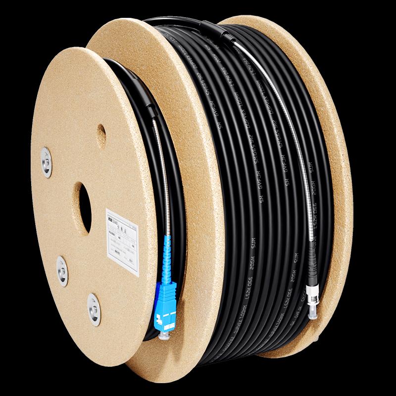Suhao Outdoor Armored Single-Mode SC-ST Fiber Optic Patch Cable, 250m