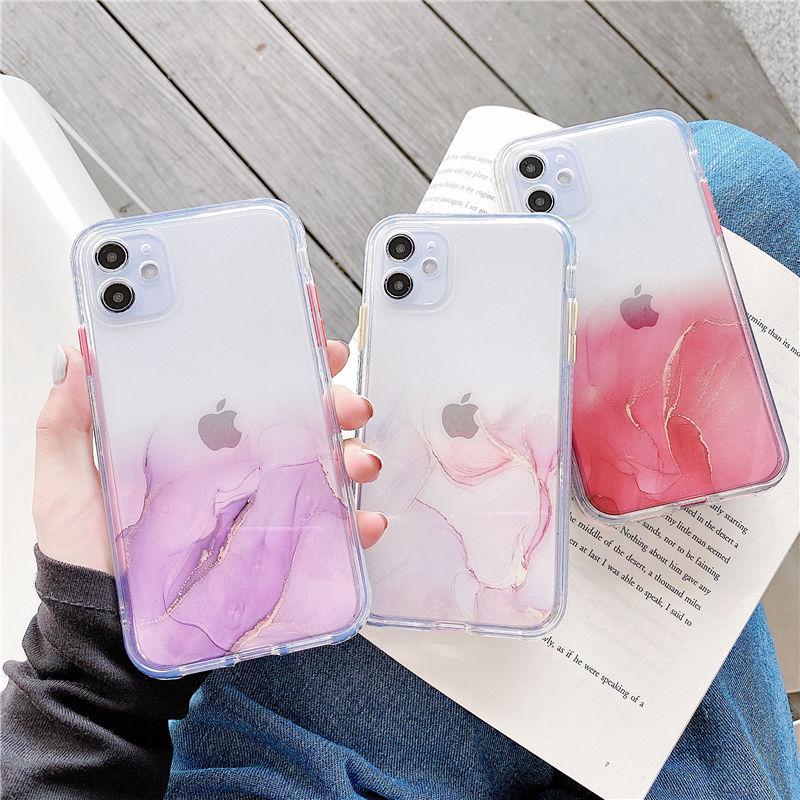 Чехол для телефона с градиентной мраморной текстурой для Iphone 11 11pro Max Xr Xs Max X 7 8 Plus, прозрачный блестящий чехол для Iphone 12 Se 2 13
