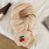 Cherry Knitted Wool Scarf Female Winter Cute Girl Soft Girl Small Fresh Versatile Student Warm Scarf